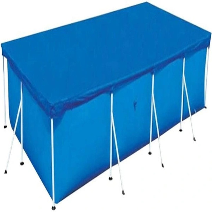 Prelata pentru piscina tubulara rectangulara, capac pentru piscina, impermeabila, material anti-UV, cu snur de fixare, albastru, 400x210 cm