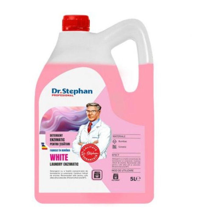Detergent lichid rufe albe Dr. Stephan White Laundry Enzimatic 5l