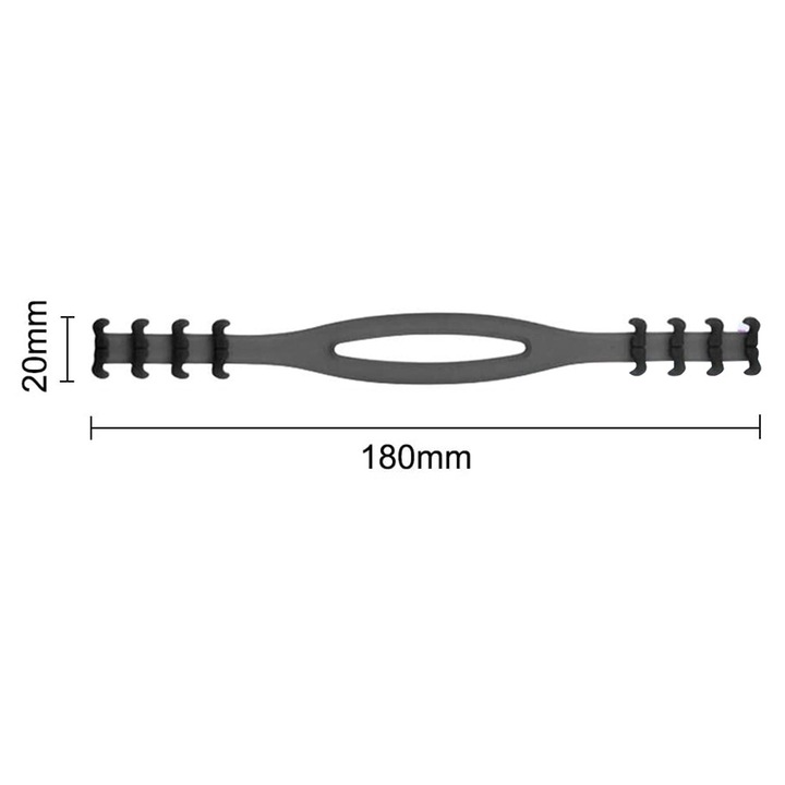 Set 10 cleme ajustabile pentru masca, silicon, negru, ajustabile