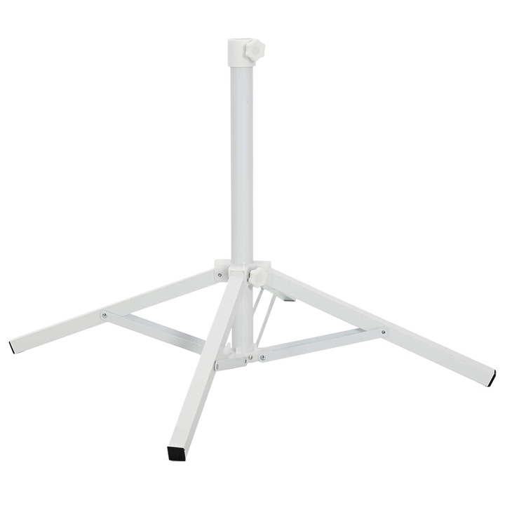 Trepied pentru Parasol vidaXL, Alb Otel pentru 25-32 mm Stalp