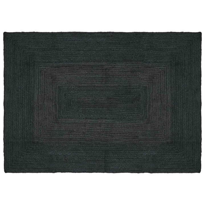 Covoare de zona vidaXL, Dreptunghiular Gri inchis 120 x 170 cm Iuta