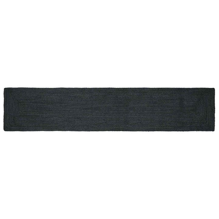 Covoare de zona vidaXL, Dreptunghiular Gri inchis 80 x 400 cm Iuta