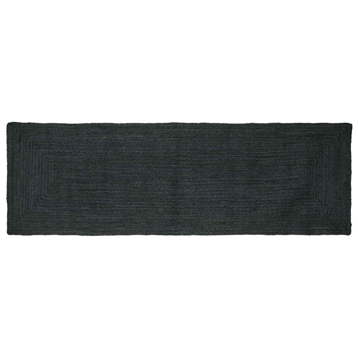 Covoare de zona vidaXL, Dreptunghiular Gri inchis 80 x 200 cm Iuta