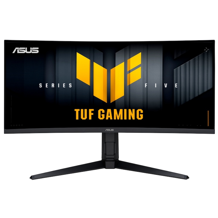 Monitor Gaming VA LED ASUS TUF Gaming 34inch VG34VQL3A, WQHD (3440 x 1440), HDMI, DisplayPort, Boxe, 180 Hz, 1 ms (Negru)