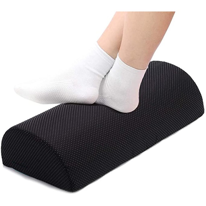 Ergonomikus félhengeres lábtámasz, masszázs, fekete