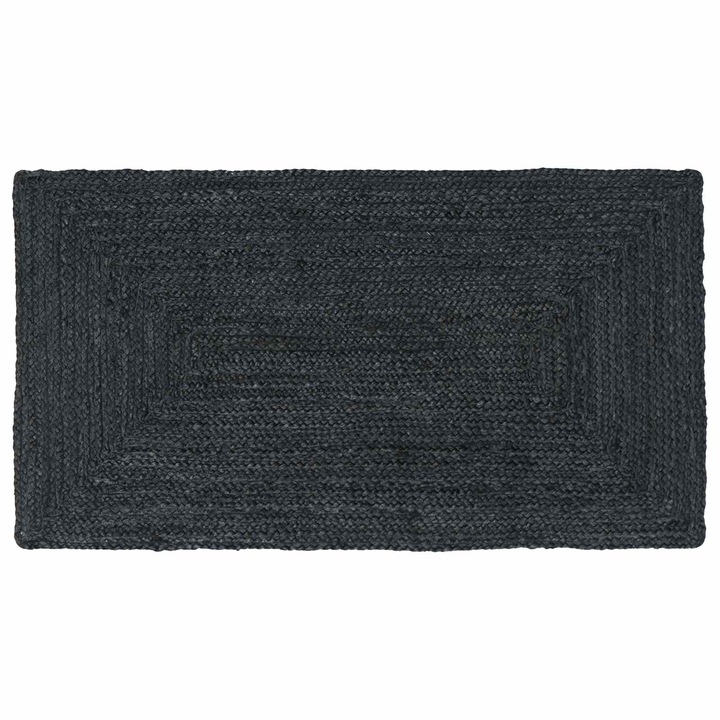 Covoare de zona vidaXL, Dreptunghiular Gri inchis 60 x 110 cm Iuta