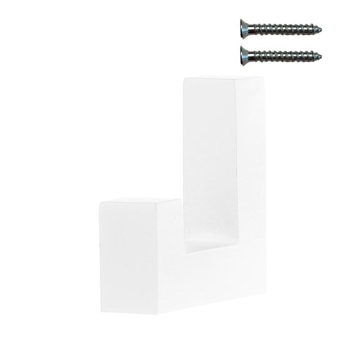 Riex XV33 fali akasztó matt fehér fém 12x40x40mm
