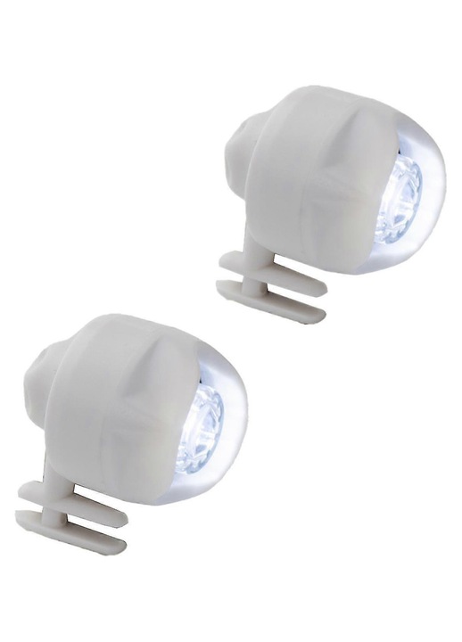 Lumina pentru incaltaminte din ABS, ornament pentru Crocs cu 3 moduri constant/flash rapid/flash lent, IPX5 rezistent la apa, set 2 bucati, Alb
