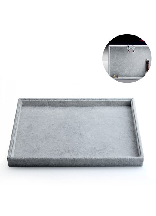 Ékszertálca puha bársony elegáns rendszerező többszínű 30x20cm