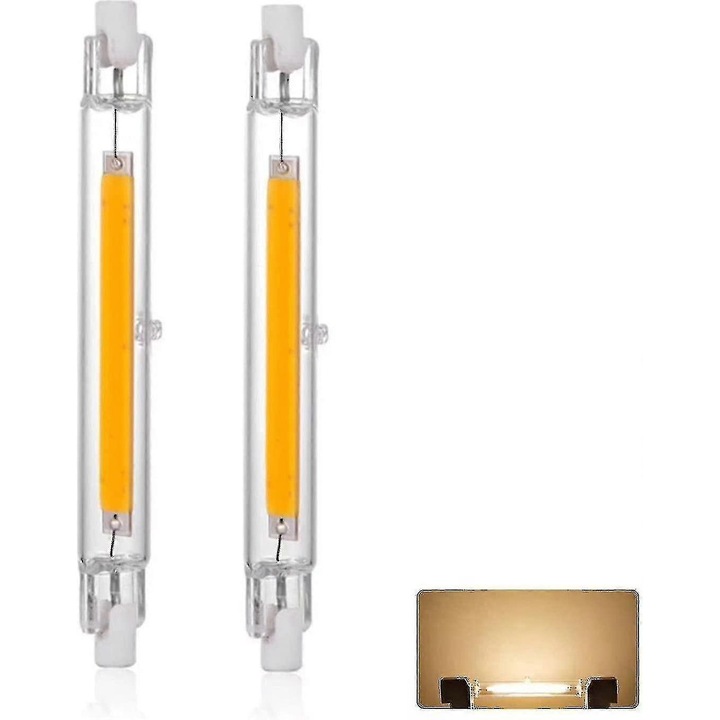 LED Izzó, R7S, 78-118mm, 7W, 3000K, Meleg fehér