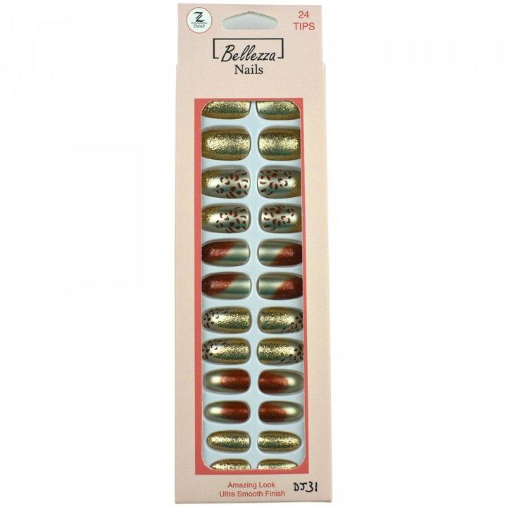 Unghii false Bellezza Nails set 24 buc multicolor