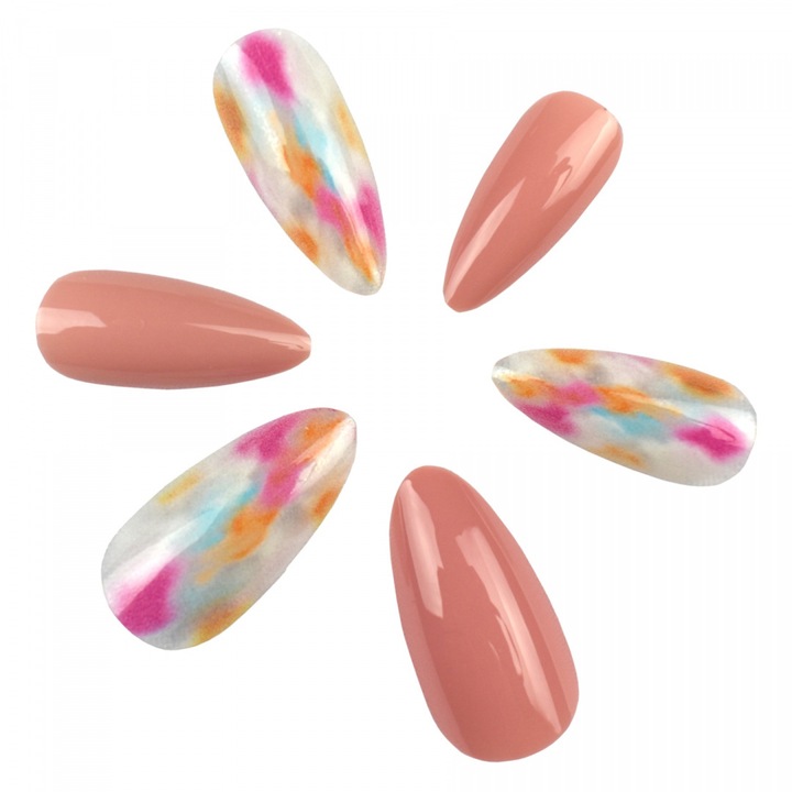 Unghii false Bellezza Nails set 24 buc modele diverse multicolor