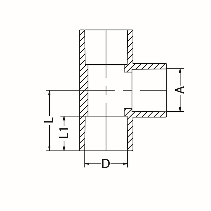 Idmar PVCTRKW025X25X20.302 szűkítő T-idom, 1 x 1 x 3/4, PVC-U, ragasztós rendszer, hidegvízhez, fehér, 1 db