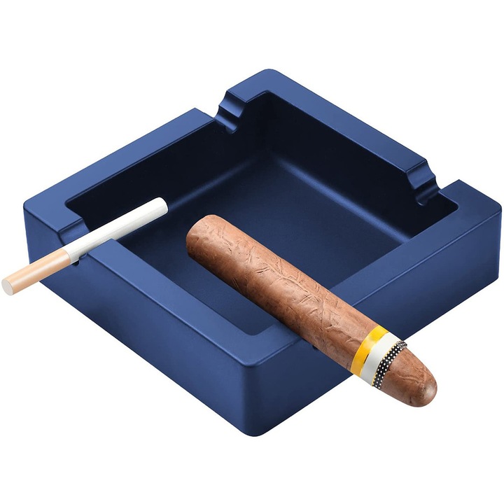 Szilikon hamutartó, ellenálló, dupla szivarhoz és cigarettához, rugalmas, fekete, 15x15x4cm