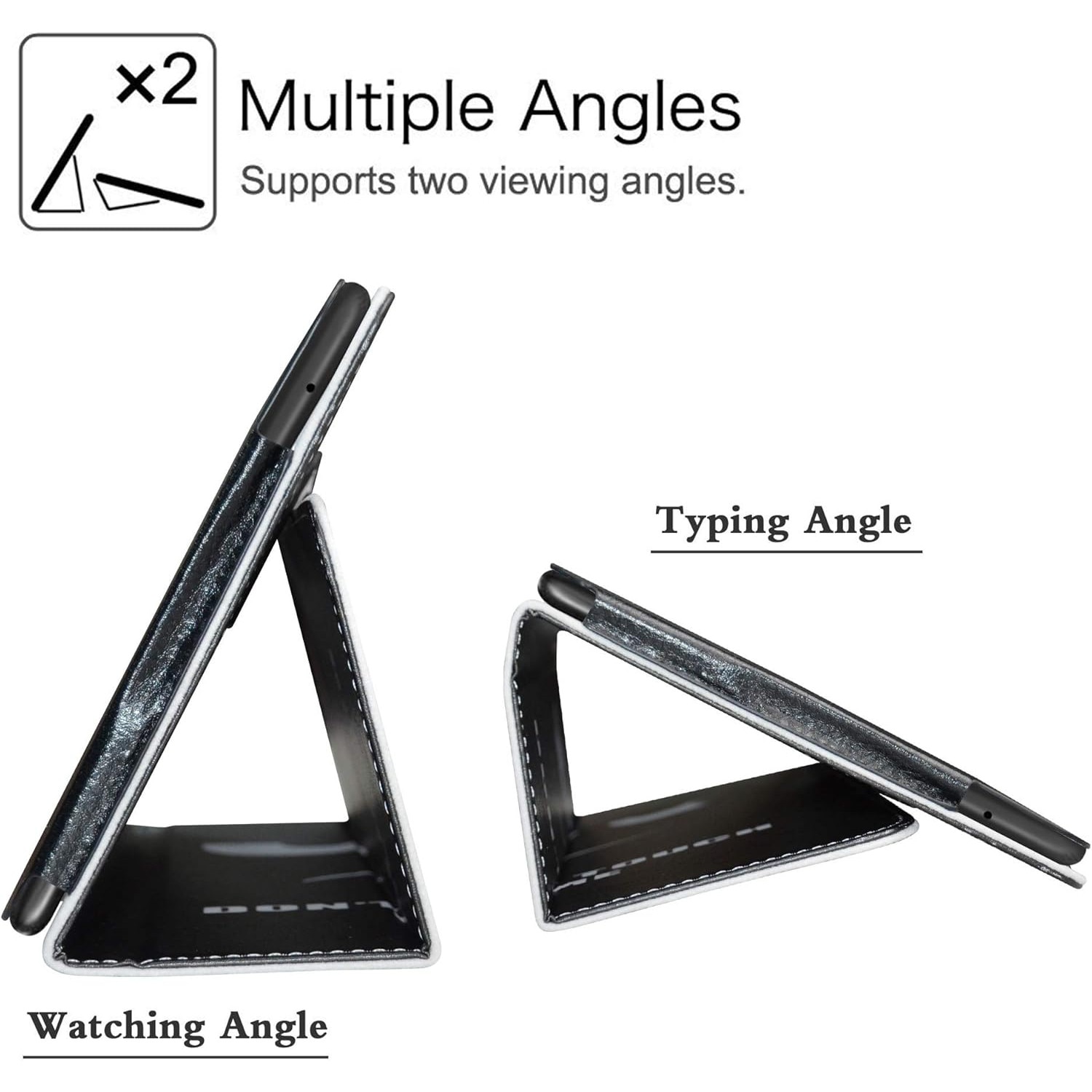 Husa/etui tableta din piele ecologica, cu clapeta, suport stand si imprimeu 'Nu ma atinge' (model ochi), compatibila cu Alcatel 1T 8082 10" WiFi, Negru, 25,5 x 15,5 x 0,94 cm