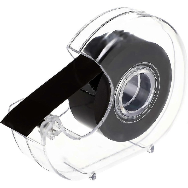 Dispenser banda magnetica/rola magnetica adeziva, flexibil, cu taietor, reutilizabil, negru, 1 buc