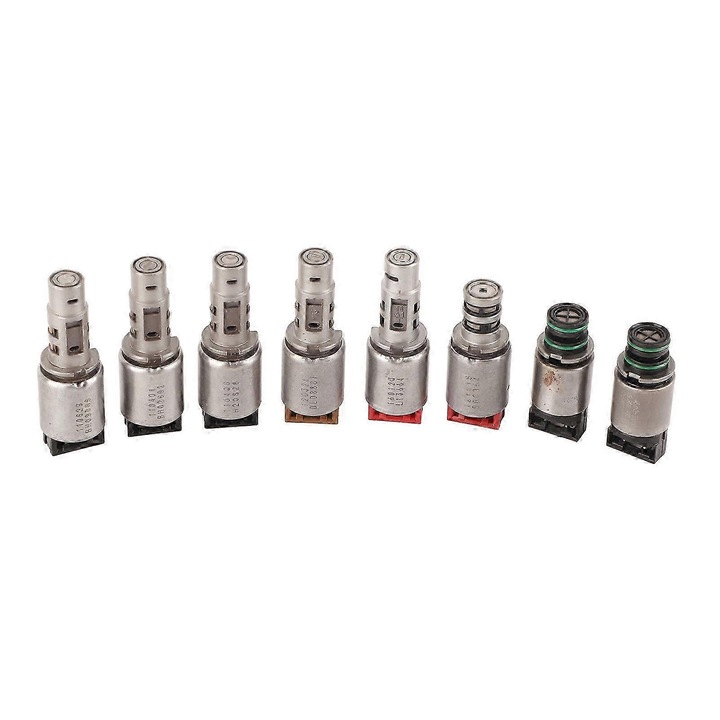 A6MF1/2 A6LF1/2/3 sebességváltó szolenoid készlet, felújított, alumíniumötvözetből, kompatibilis Hyundai/Kia (Avante, Elantra, Sonata) modellekkel, ezüst, 8 darab