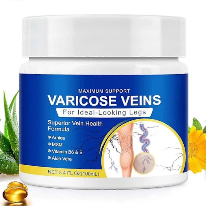 2 darabos szett, Krém visszérre és seprűvénákra, vadgesztenyével és aloe verával, hűsítő és hidratáló, Fehér, 2 x 100ml