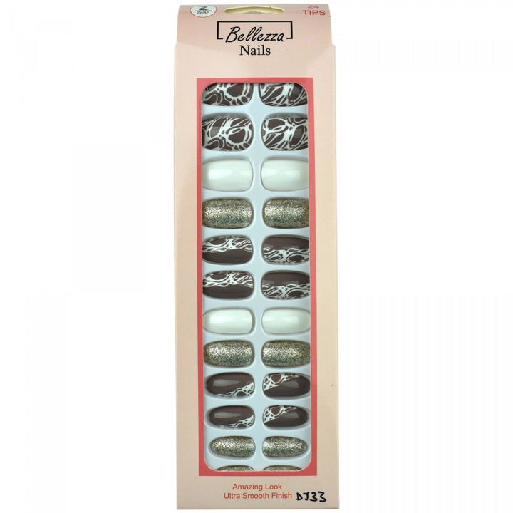 Unghii false Bellezza Nails set 24 buc multicolor