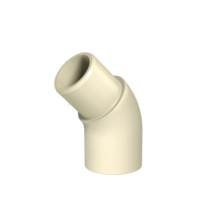 CPVC Idmar könyök 45 fokos, sárga, 1/2", 15x14x18mm, ragasztott