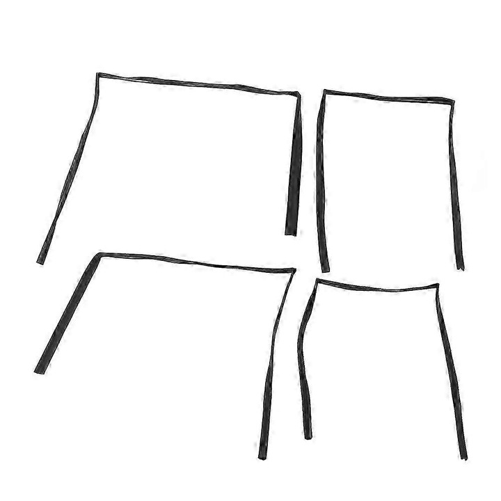 Set 4 garnituri geam auto, cauciuc, negru, 1991-1997