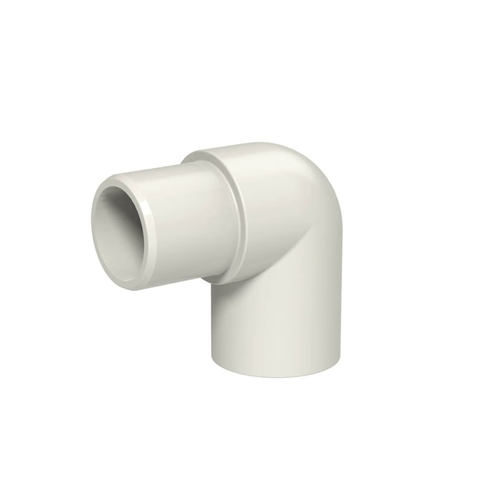 Коляно 90° Idmar PVCKKW025XKZ025-90, от PVC, система за лепене за студена вода, DN25 (1"), Бяло