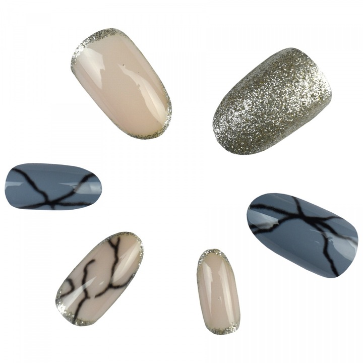 Unghii false Bellezza Nails set 24 buc modele diverse multicolor