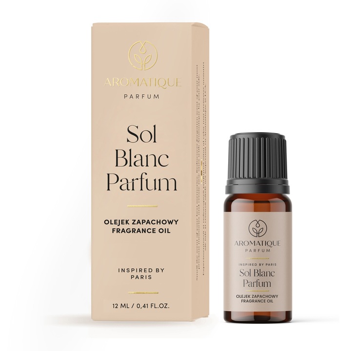 Aromatique Sol Blanc illatos olaj, meleg és krémes illatú parfümolaj, fehér virág és kókusz jegyekkel, színtelen, 12 ml