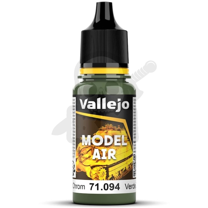 Vallejo Model Air 71.094 akrilfesték, airbrush-hoz, modellezéshez, cink-kromát zöld, 18 ml