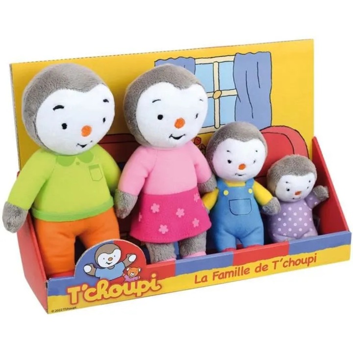 T'Choupi plüss játék szett, 4 db, 19cm, többszínű