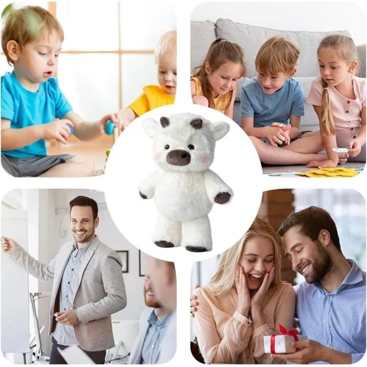 Fehér plüss tehén 45cm