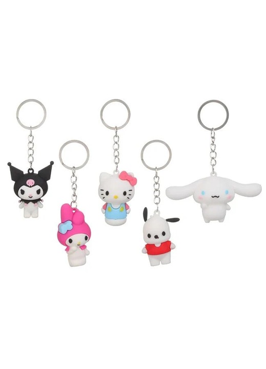Hello Kitty & Friends Kulcstartó Szett 4cm Gyermekeknek - 5 db