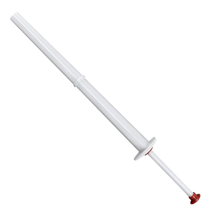 Furculita pentru muraturi, cleste pentru borcane 20 cm, din otel inoxidabil, cu 4 dinti, alb/rosu, 1 buc