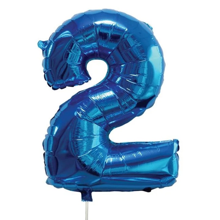 Fólia Party Léggömb Metálkék Szám 2 - 60cm
