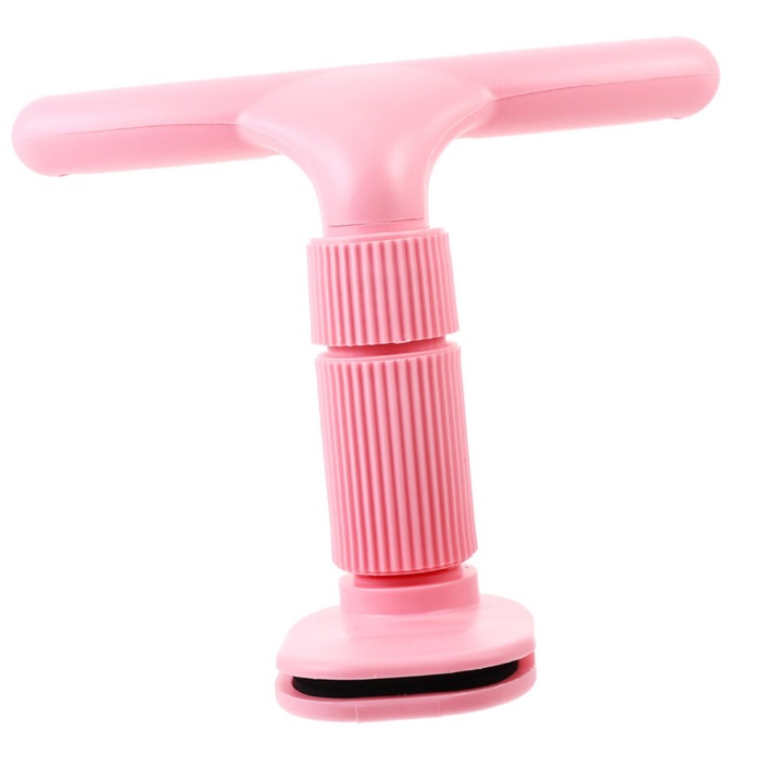 Corector postura pentru birou, suport postural, clema reglabila fara unelte, pad din silicon antiderapant, pentru blaturi 10-65 mm, roz, 1 buc