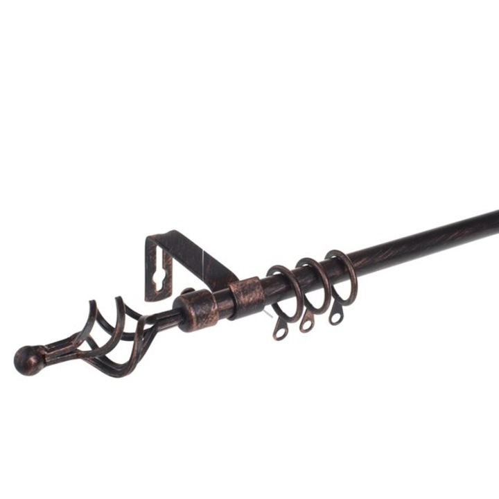 Függönykarnis, rúd típusú, kihúzható, fém, fekete szálcsiszolt bronz, 60–120cm