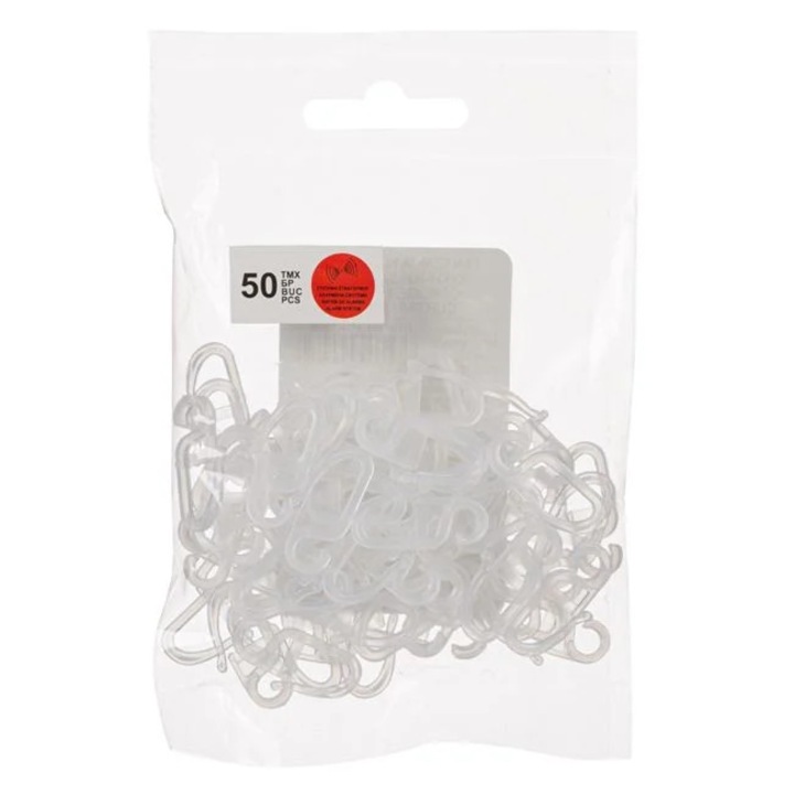Carlige pentru Perdea de Plastic Transparente - 50buc