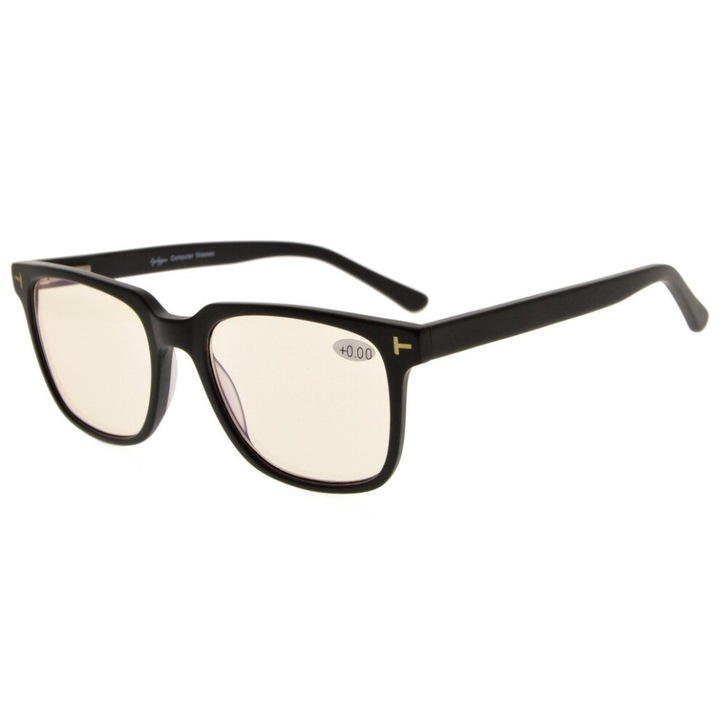 Ochelari de vedere, rame acetat, ambrui, negri mat, +1.25, RX-ready