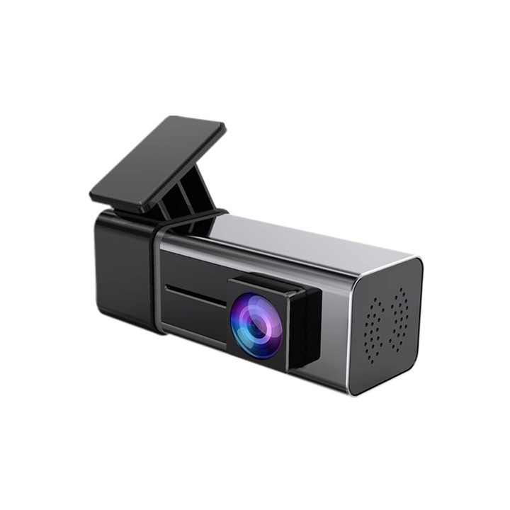 Autós kamera / dashcam 1080P Full HD, Wi‑Fi, éjjellátó, G-szenzor, ciklikus felvétel, 170°-os nagylátószög, rejtett design, ezüst/fekete, 1 db
