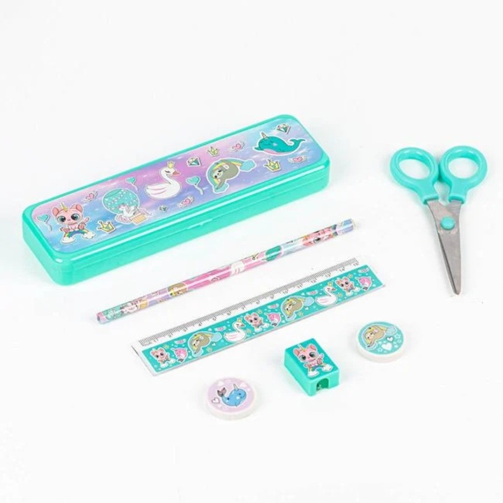 Set Scoala cu Penar Model Animale Unicorni - 7 piese