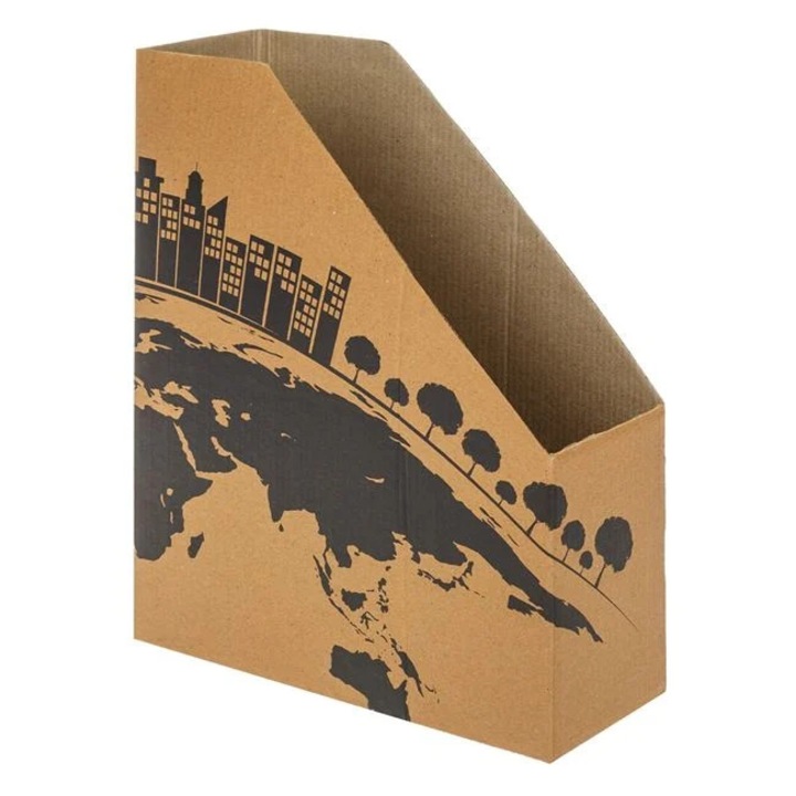 Suport Dosare & Reviste din Carton Kraft Model Negru