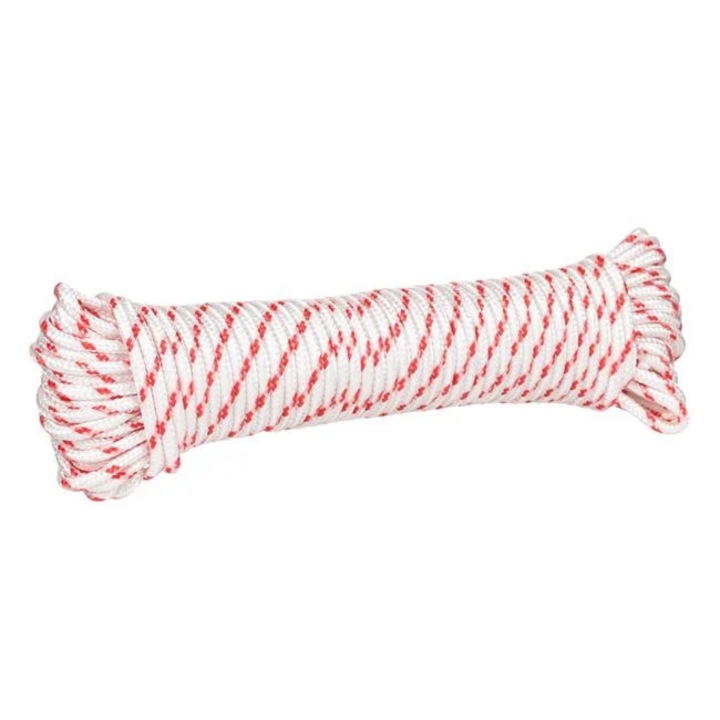 Snur Universal din Poliester Alb Rosu 15m x 4mm