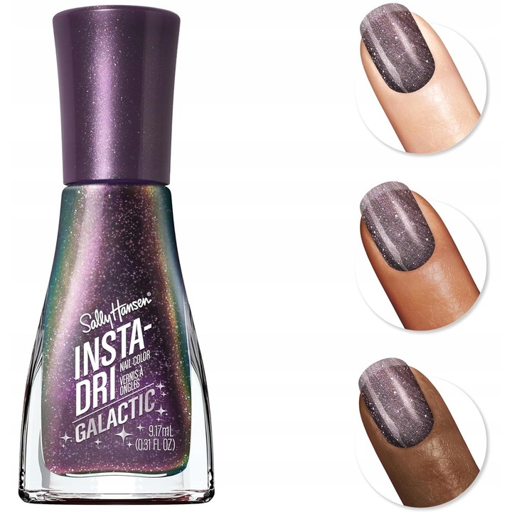 Sally Hansen Insta Dri Galactic körömlakk, gyorsan szárad 60 másodperc alatt, lepattogzásálló, Lunar Love 116, 9.17 ml