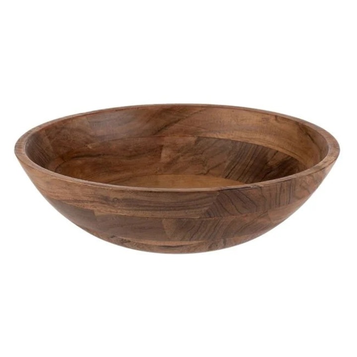 Sötét színű natúr fa salátástál Ø29x10.5cm - 3.5L