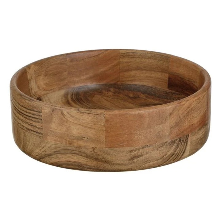 Sötét Natúr Színű Kerek Fa Tál Ø21.5x7.5cm - 1.5L