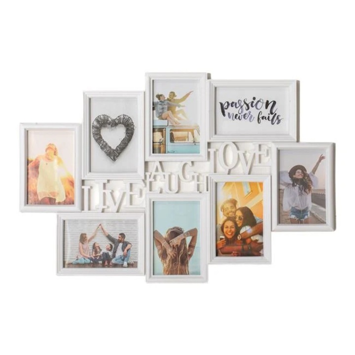 Rama Foto Alba "Live Laugh Love" pentru 8 Fotografii 62x42, 5cm