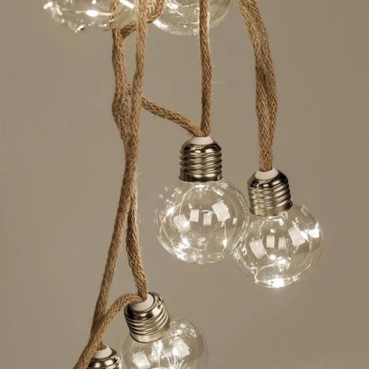 Instalatie de Lumini cu 10 Globuri cu 50 de Becuri LED 2.25m - Alb Cald