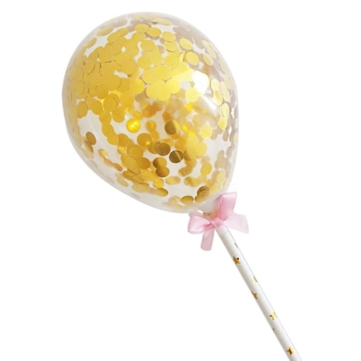 Balon konfetti Cake Land arany 10-20cm 20cm