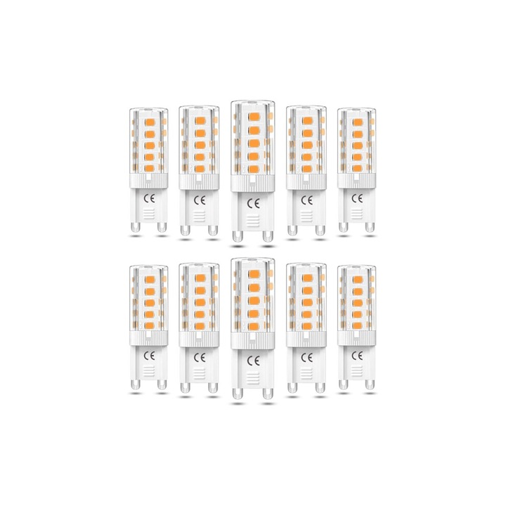 G9 LED izzó készlet 10 db 5W meleg fehér 14.5x49.5mm