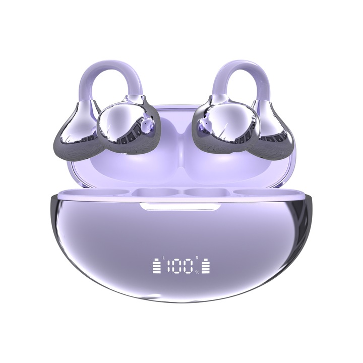 Vezeték nélküli fülhallgató, AI fordítás, hosszú üzemidő, zajszűrés, lila, YYK-Q108